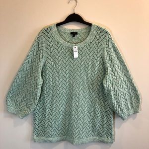 Lightweight Talbots sweater size 1X, green color